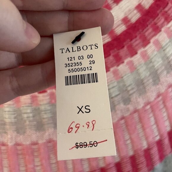 Talbots Women XS Fair Isle Long Sleeve Pullover Rib Yoke Crewneck Sweater NWT - Picture 6 of 8